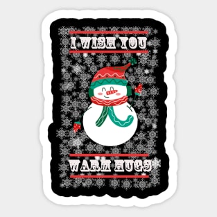 christmas snowman wish you warm hugs Sticker